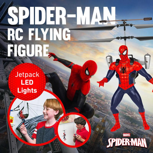 Marvel Spider-Man RC Helicopter: Licensed, LED Lights, Stable Control, Gift for Kids 6+